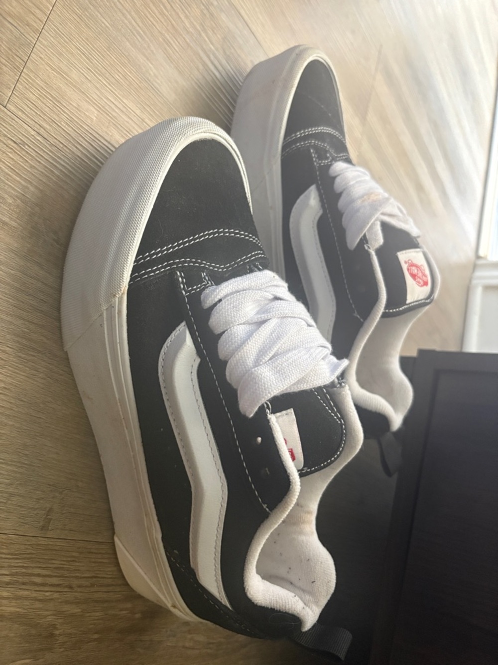 Vans Black and White Low-Top Skate Sneakers - Picture 2 of 6